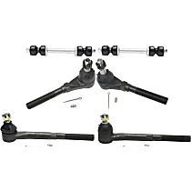 6-Piece Kit Front, Driver and Passenger Side Suspension Kit, RWD, includes (2) Sway Bar Link and (4) Tie Rod End