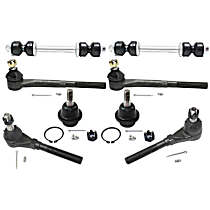 8-Piece Kit Front, Driver and Passenger Side Suspension Includes Ball Joints, Sway Bar Links, and Tie Rod Ends