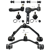 Front, Driver and Passenger Side, Upper Control Arm Kit, Heavy Duty Design, Rear Wheel Drive, includes Ball Joints, Idler Arm, Pitman Arm, and Sway Bar Links