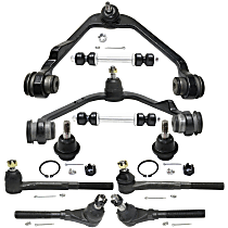Front, Driver and Passenger Side, Upper Control Arm Kit, Heavy Duty Design, Rear Wheel Drive, includes Ball Joints, Sway Bar Links, and Tie Rod Ends