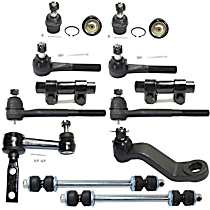 14-Piece Kit Front, Driver and Passenger Side Suspension, with Ball Joints, Idler Arm, Pitman Arm, Sway Bar Links, Tie Rod Adjusting Sleeves, and Tie Rod Ends, Rear Wheel Drive