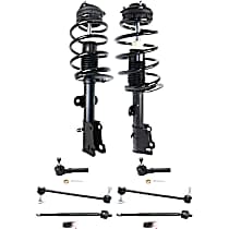 8-Piece Kit Front, Driver and Passenger Side Suspension with Loaded Struts, Sway Bar Links, and Tie Rod Ends