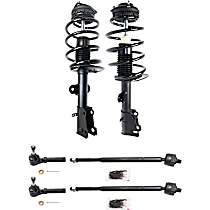 6-Piece Kit Front, Driver and Passenger Side Suspension with Loaded Strut and Tie Rod End