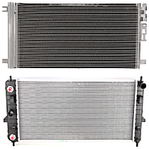 Radiator, 2.0L/2.2L/2.4L Eng., Aluminum Core, Plastic Tank, includes A/C Condenser