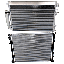2-Piece Kit Radiator, For Models With Standard Duty Cooling, 6 Cyl 2.7L, includes (1) A/C Condenser and (1) Radiator