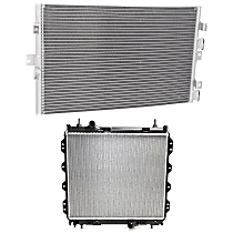 Radiator with A/C Condenser, 2.4L Eng., Plastic Tank