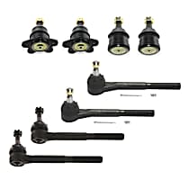 8-Piece Kit Front, Driver and Passenger Side Suspension Kit,  Includes (4) Ball Joint and (4) Tie Rod End