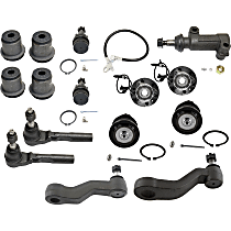 Front Suspension Kit, includes Ball Joint, Control Arm Bushing, Idler Arm, Idler Arm Bracket, Pitman Arm, Tie Rod End, and Wheel Hub