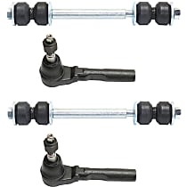 4-Piece Kit Front, Driver and Passenger Suspension with Sway Bar Link and Tie Rod End