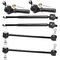 6-Piece Kit Front, Driver and Passenger Side Suspension, includes Sway Bar Link and Tie Rod End