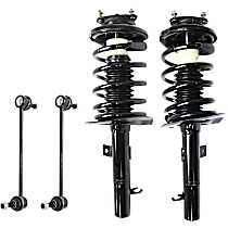 4-Piece Kit Front, Driver and Passenger Side Suspension Includes Loaded Strut and Sway Bar Link