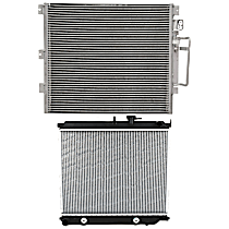 2-Piece Kit Radiator, with A/C Condenser, 2.8L/2.9L/3.5L Eng., Plastic Tank