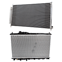 2-Piece Kit Radiator, Sedan, 4 Cyl 2.4L, includes (1) A/C Condenser and (1) Radiator