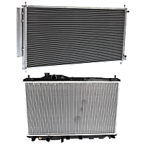 2-Piece Kit Radiator, Coupe, 4 Cyl 2.4L, includes (1) A/C Condenser and (1) Radiator