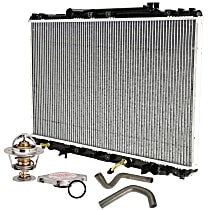 Radiator, 2.2L Engine, Aluminum Core, Plastic Tank, includes Radiator Cap, Radiator Hose, Thermostat, and Thermostat Gasket