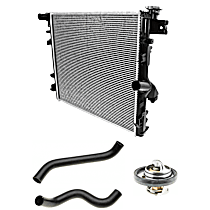 5-Piece Kit Radiator with Radiator Cap, Radiator Hoses, and Thermostat, 3.8L Engine, Aluminum Core, Plastic Tank