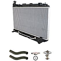 Radiator, 2.0L/2.4L Engines, Aluminum Core, Plastic Tank, includes Radiator Cap, Radiator Hose (Upper and Lower), Thermostat, and Thermostat seal