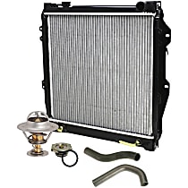 Radiator, 3.0L Engine, Aluminum Core, Plastic Tank, includes Radiator Cap, Radiator Hose, Thermostat, and Thermostat Gasket