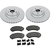 Front Brake Disc and Pad Kit, Plain Surface, 6 Lugs, Ceramic, SureStop OE Replacement