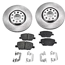 4-Piece Kit Front Brake Disc and Pad Kit, Plain Surface, 5 Lugs, Ceramic, enginedesignationname: EDE; Code BR3 or BRF, High Altitude, 2.4L 4Cyl, SureStop OE Replacement  Includes (2) Brake Disc and (1) Brake Pad Set