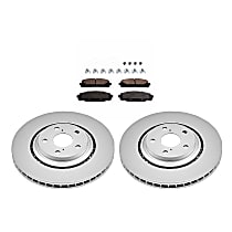 4-Piece Kit Front Brake Disc and Pad Kit, Plain Surface, 5 Lugs, Ceramic, 3.5L 6Cyl, Evolution Geomet Coated High Carbon  Includes (2) Brake Disc and (1) Brake Pad Set