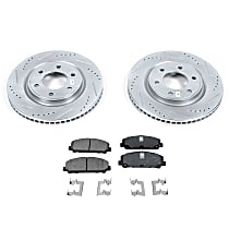 KIT-090821-482 Front Brake Disc and Pad Kit, Cross-drilled and Slotted 6 Lugs 350.01 mm Ceramic Evolution Drilled & Slotted Series