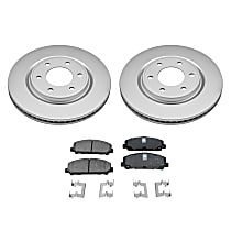 KIT-090821-484 Front Brake Disc and Pad Kit, Plain Surface 6 Lugs Ceramic Evolution Geomet Coated High Carbon