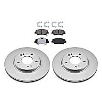 KIT-090821-505 Front Brake Disc and Pad Kit, Plain Surface 5 Lugs Ceramic Evolution Geomet Coated High Carbon