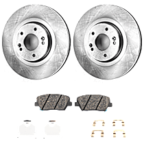 4-Piece Kit Front Brake Disc and Pad Kit, Plain Surface, 5 Lugs, LX, 2.4L 4Cyl, Autospecialty By Powerstop  Includes (2) Brake Disc and (1) Brake Pad Set