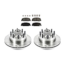 KIT-090821-615 Front Brake Disc and Pad Kit, Plain Surface 8 Lugs Semi-metallic Autospecialty By Powerstop