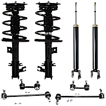 8-Piece Kit Front and Rear, Driver and Passenger Side Suspension Includes Loaded Strut, Shock Absorber, and Sway Bar Link