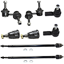 8-Piece Kit Front, Driver and Passenger Side Suspension, includes Ball Joint, Sway Bar Link, and Tie Rod End
