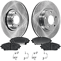4-Piece Kit Front Brake Disc and Pad Kit, Plain Surface, 5 Lugs, Organic, AWD, Sport, 2.0L 4Cyl, Pro-Line Series  Includes (2) Brake Disc and (1) Brake Pad Set