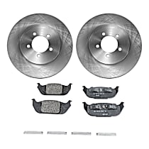 Rear Brake Disc and Pad Kit Plain Surface, 5 Lugs, Cast Iron, Ceramic Pad Material, Pro-Line Series