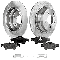 4-Piece Kit Rear Brake Disc and Pad Kit, 5 Lugs, Organic, 2.7 in. Height, 0.39 in. nom. Thickness, 0.33 in. min. Thickness, Pro-Line Series