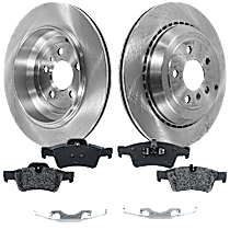 4-Piece Kit Rear Brake Disc and Pad Kit Plain Surface, 5 Lugs, Cast Iron, Organic Pad Material, Pro-Line Series