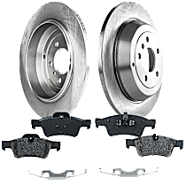 4-Piece Kit Rear Brake Disc and Pad Kit Plain Surface, 5 Lugs, Cast Iron, Organic Pad Material, Pro-Line Series