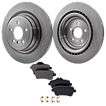 4-Piece Kit Rear Brake Disc and Pad Kit Plain Surface, 5 Lugs, Cast Iron, Organic Pad Material, Pro-Line Series
