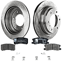 Rear Brake Disc and Pad Kit, Plain Surface, 6 Lugs, 299.97 mm, Ceramic, With BRG, BR1 or BR3 Brakes, With 302 mm Rotors, Pro-Line Series