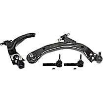 4-Piece Kit Front, Driver and Passenger Side, Lower Control Arm Kit, Front Wheel Drive, For Models With Stamped Steel Arms,  Includes (2) Control Arm and (2) Tie Rod End