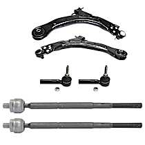 6-Piece Kit Front, Driver and Passenger Side, Lower Control Arm Kit,  Includes (2) Control Arm and (4) Tie Rod End