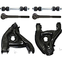 6-Piece Kit Front, Driver and Passenger Side, Lower Control Arm Kit, Includes (2) Control Arm, (2) Sway Bar Link, and (2) Tie Rod End