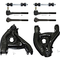 8-Piece Kit Front, Driver and Passenger Side, Lower Control Arm Kit, Includes (2) Control Arm, (2) Sway Bar Link, and (4) Tie Rod End