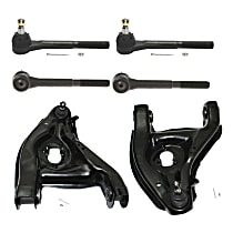 6-Piece Kit Front, Driver and Passenger Side, Lower Control Arm Kit, Includes (2) Control Arm and (4) Tie Rod End