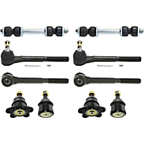 10-Piece Kit Front, Driver and Passenger Side Suspension, includes Ball Joint, Sway Bar Link, and Tie Rod End