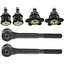 6-Piece Kit Front, Driver and Passenger Side Suspension Kit, includes (4) Ball Joint and (2) Tie Rod End