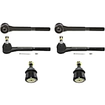 6-Piece Kit Front, Driver and Passenger Side Suspension Kit, includes (2) Ball Joint and (4) Tie Rod End