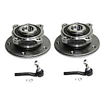 4-Piece Kit Front, Driver and Passenger Side Suspension, includes Tie Rod End and Wheel Hub