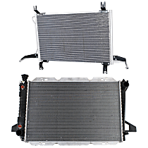 Radiator with  A/C Condenser, 5.0L/5.8L/7.5L Eng., Plastic Tank