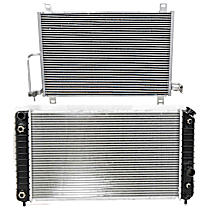 2-Piece Kit Radiator, with  A/C Condenser, 4.3L Eng., Plastic Tank